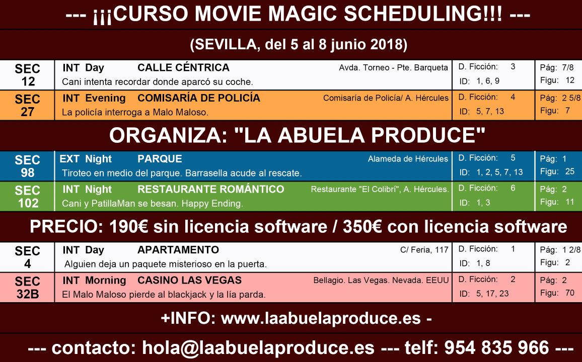 Imagen relacionada con el curso Taller Movie Magic Scheduling